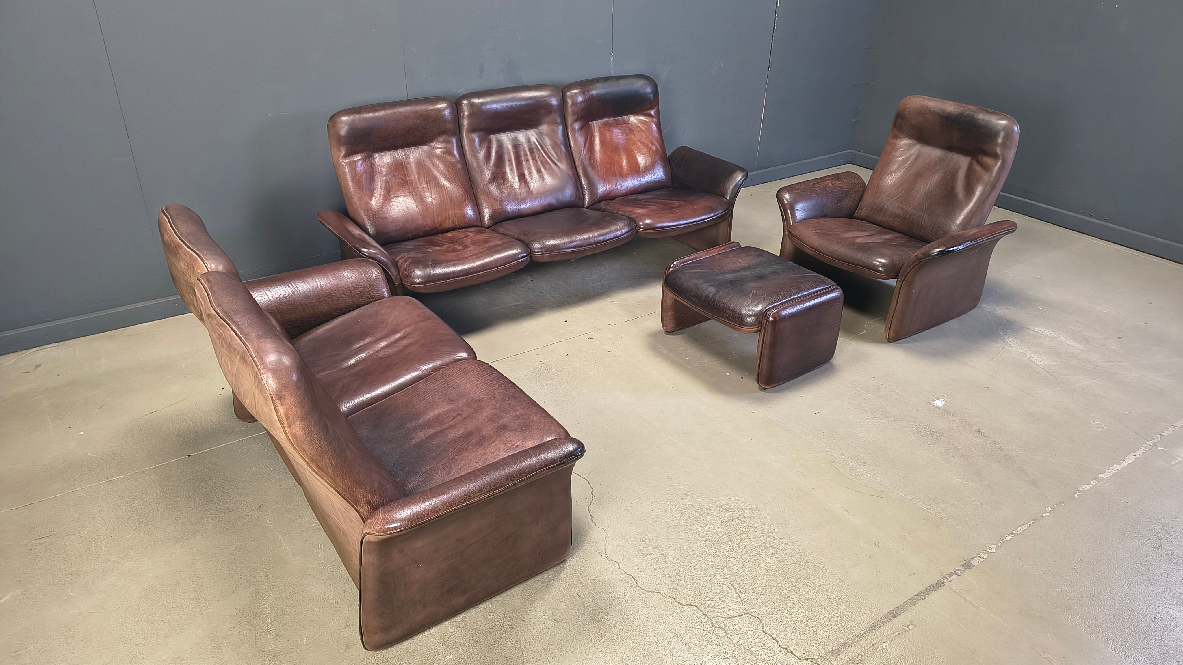 Vintage DS 50 sofa set by Desede, 1970s
