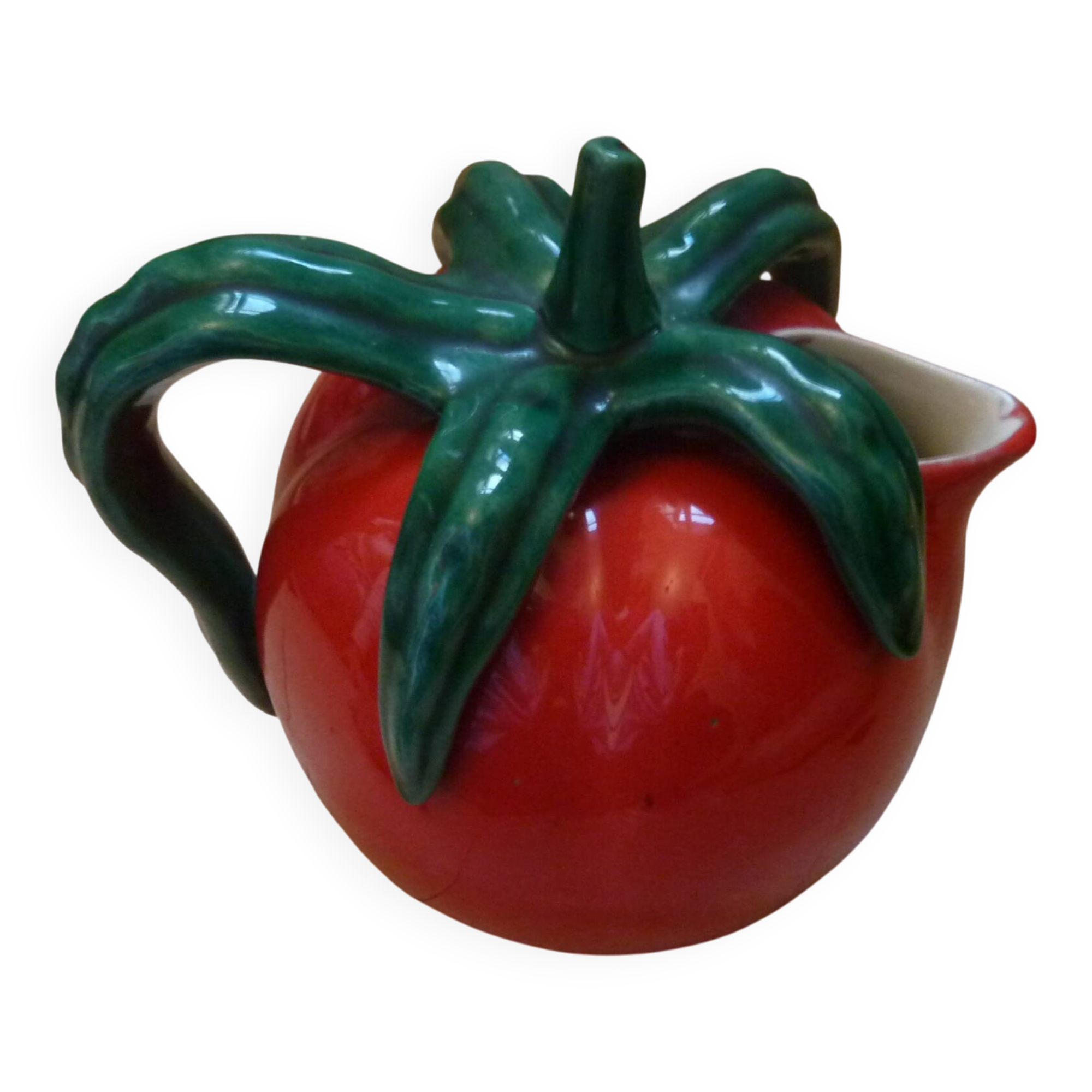 brooch shaped like a cherry tomato ceramic Vallauris