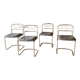 Chaises chromées avec assises retapissées