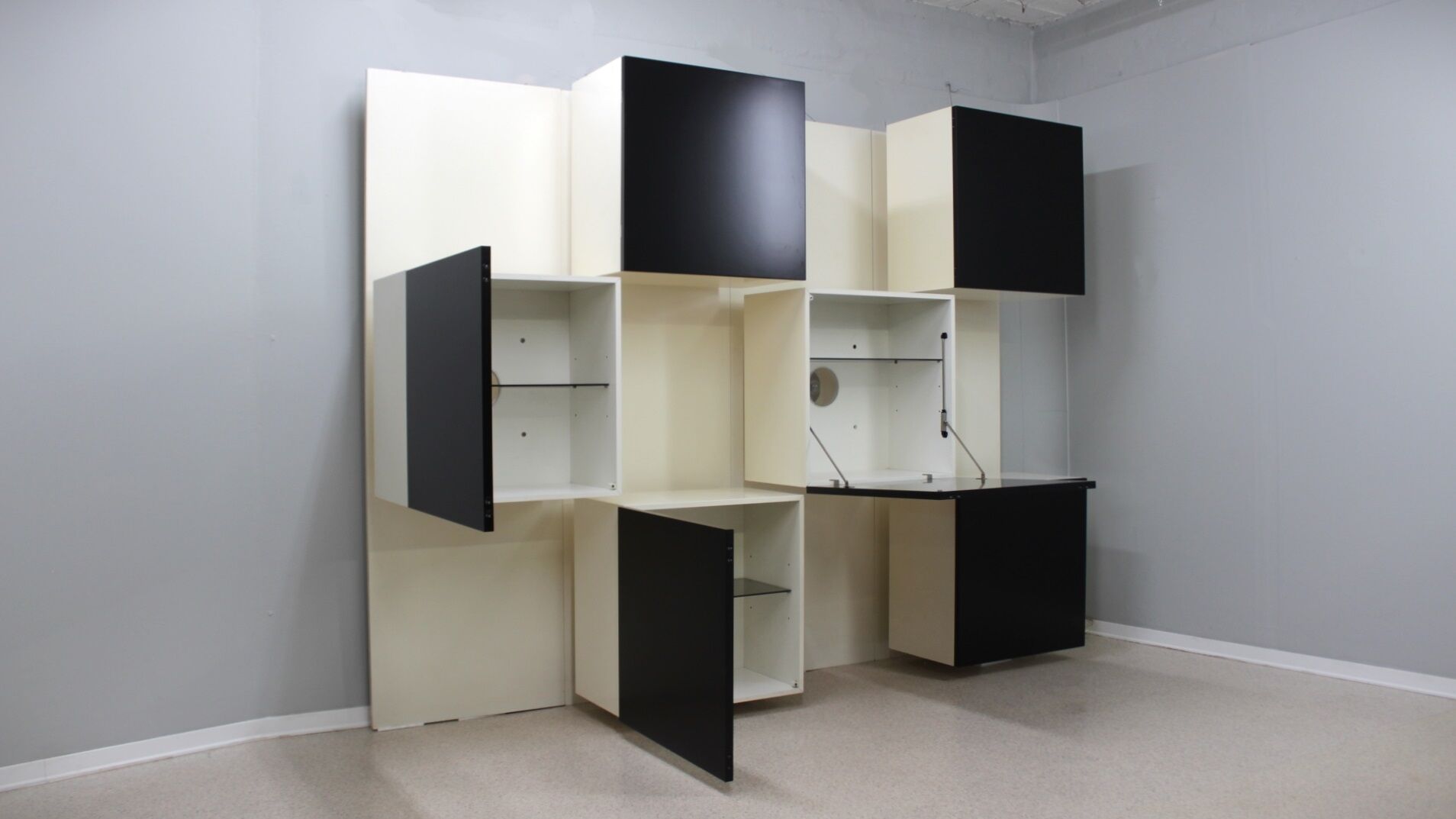 Backlit Bookcase Roberto Monsani for Acerbis 1970s