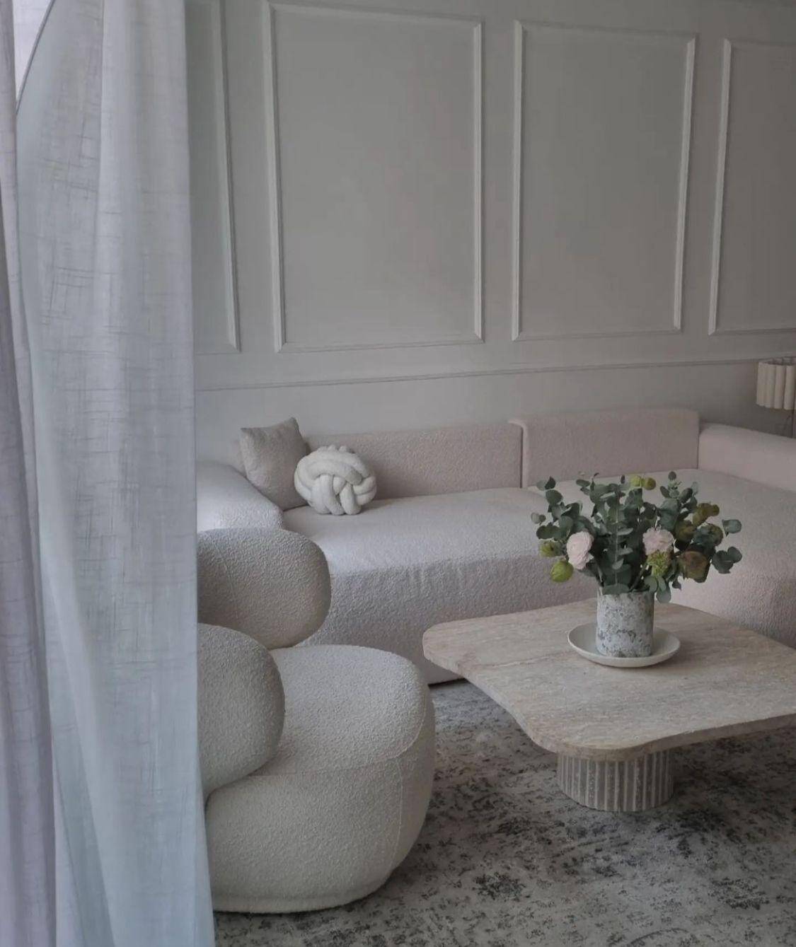 Athena irregular coffee table in natural travertine