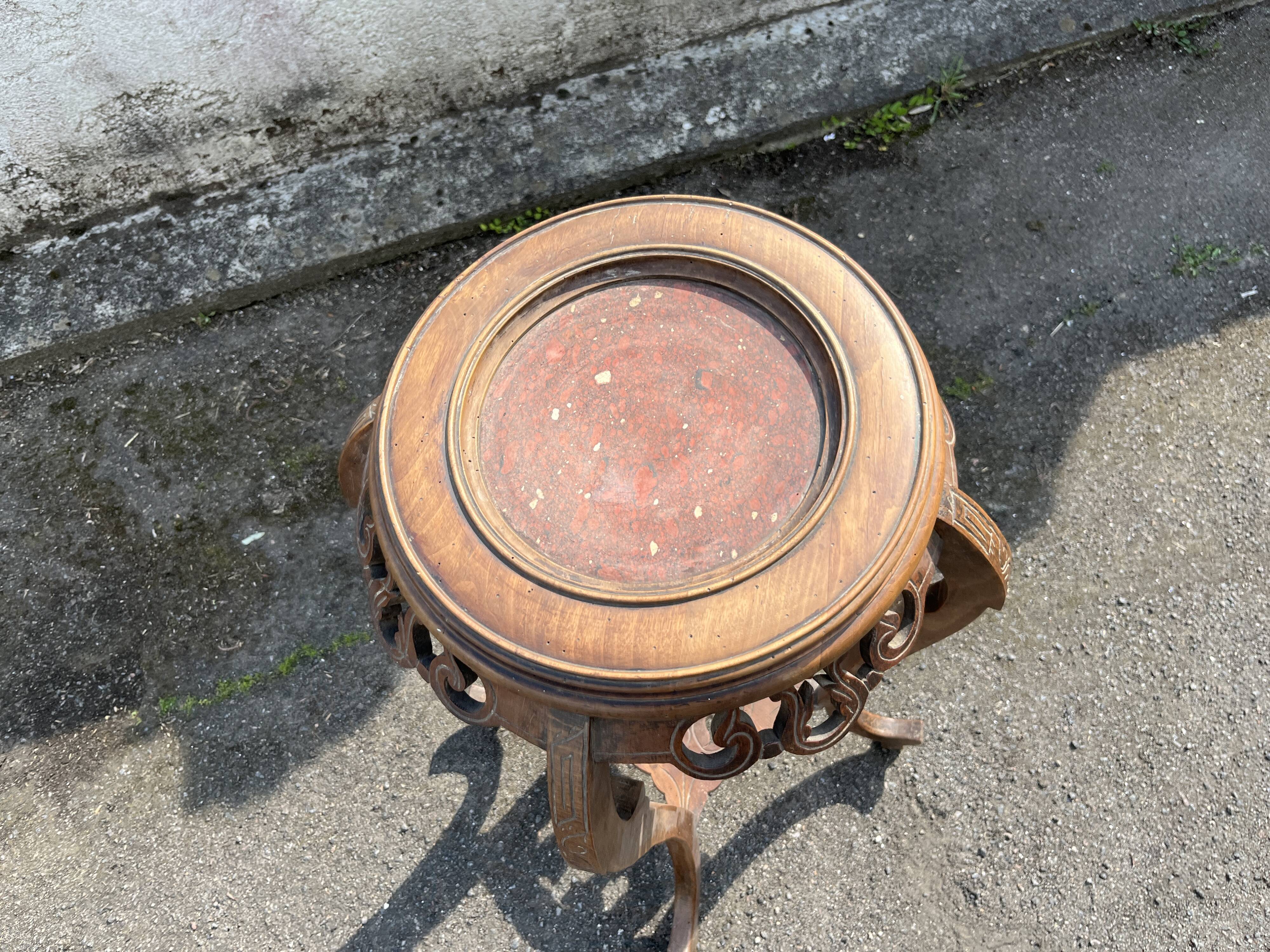 Selette guéridon Art Déco avec plateau marbre