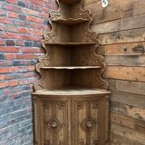 Corner cabinet in oak, late 19th century.
