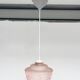 Pink glass ceiling lamp (per piece), 1960s