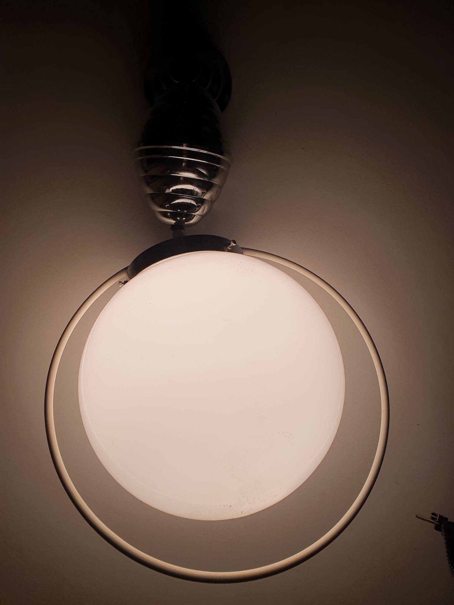 Vintage 1950s opaline globe pendant lamp