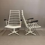 Pair of metal swivel chair and bakelite design 1960