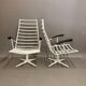 Pair of metal swivel chair and bakelite design 1960
