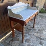 Toilet table in pitchpin and marble