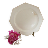 Creil and Montereau plates, 19th century, Perle model, ivory / set of 2
