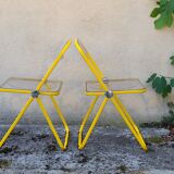 Yellow Plia folding chairs by Giancarlo Piretti for Castelli, 1960
