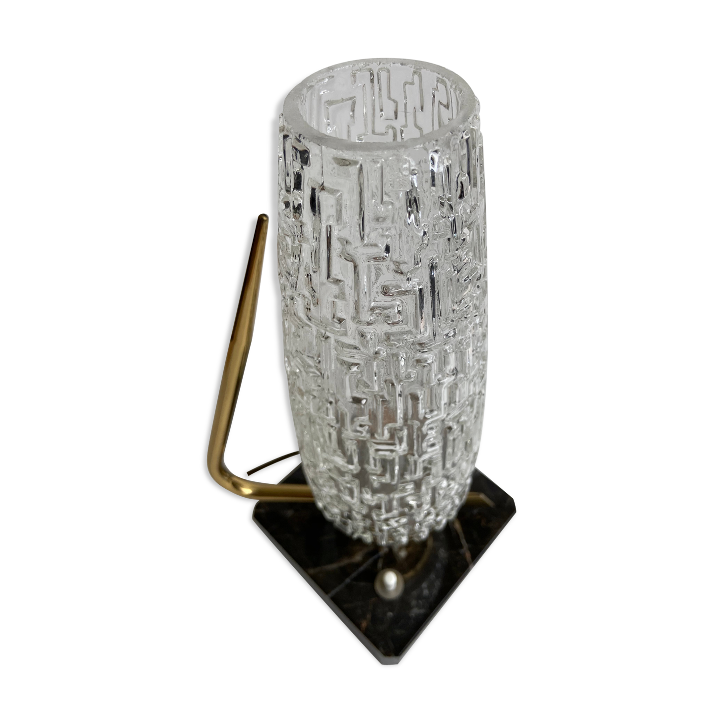 Marble table lamp and chiseled glass