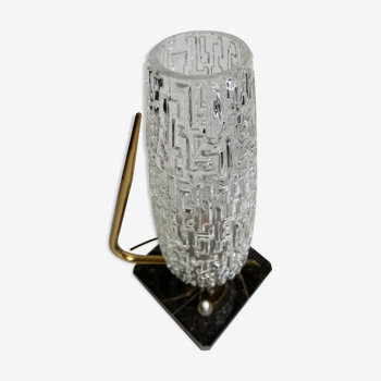 Marble table lamp and chiseled glass