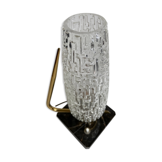 Marble table lamp and chiseled glass
