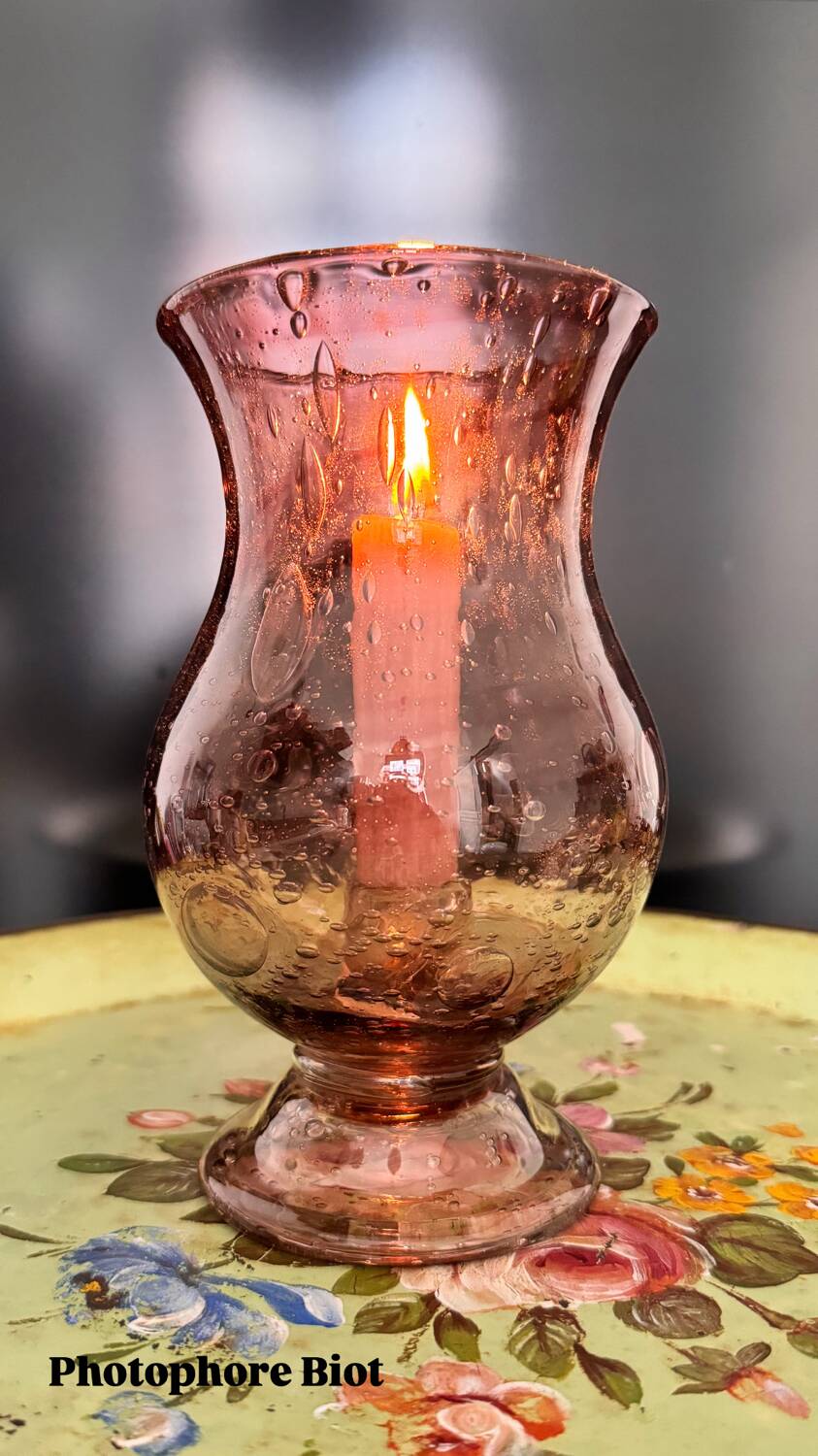 Biot glass tealight candle holder
