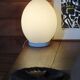Minimalist egg lamp Domec in opaque white glass by Vianne, 1970s.