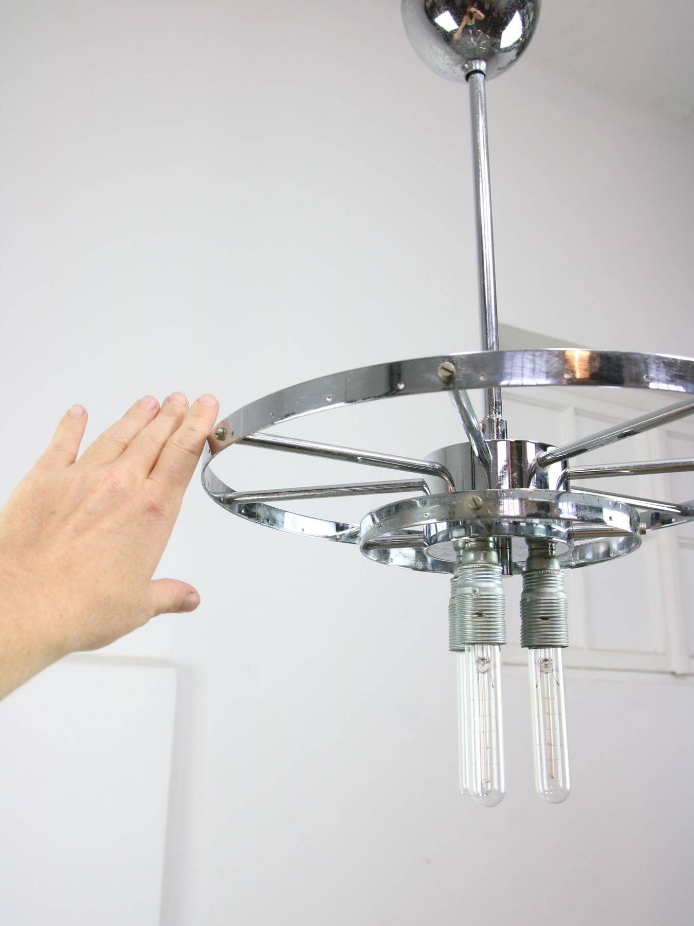 Mid-Century Italian Crystal Teardrop Chandelier, 1960s