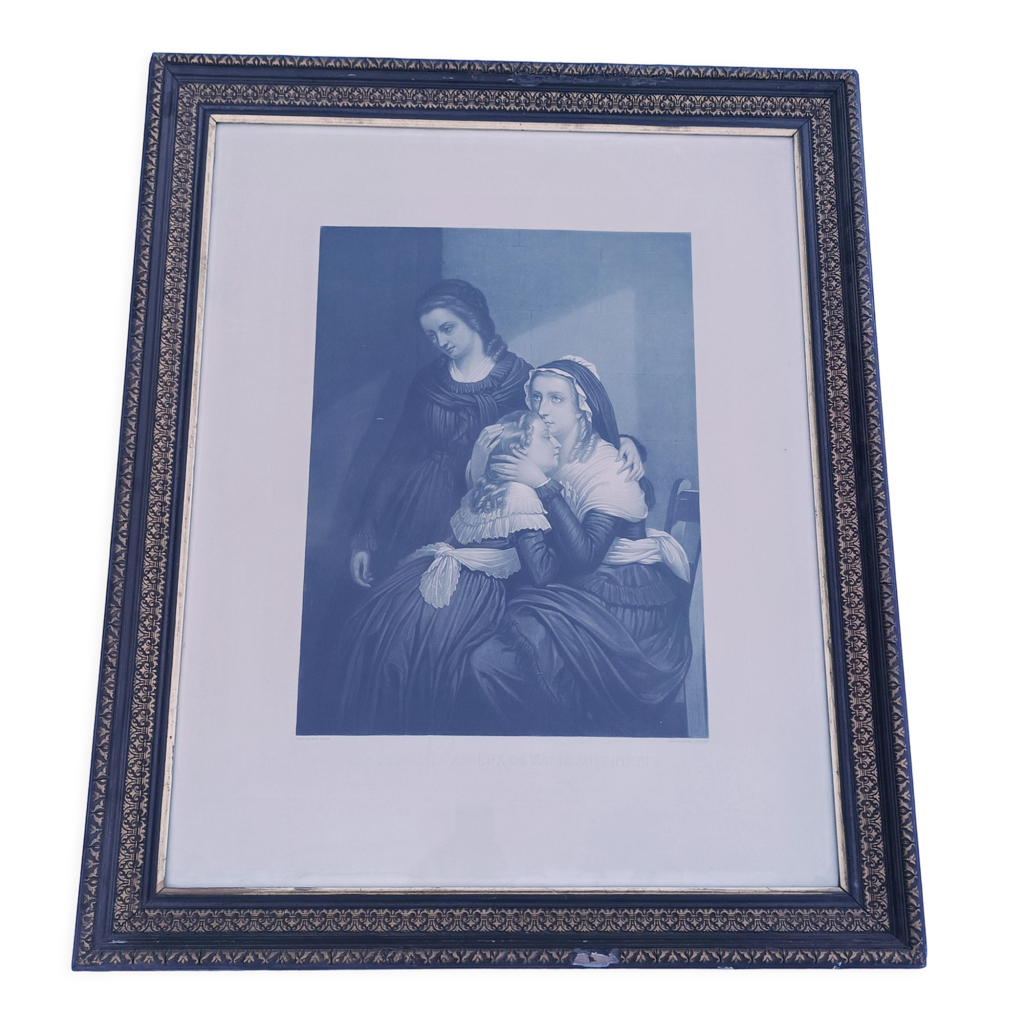 Gravure Les derniers adieux de la reine par Alfred