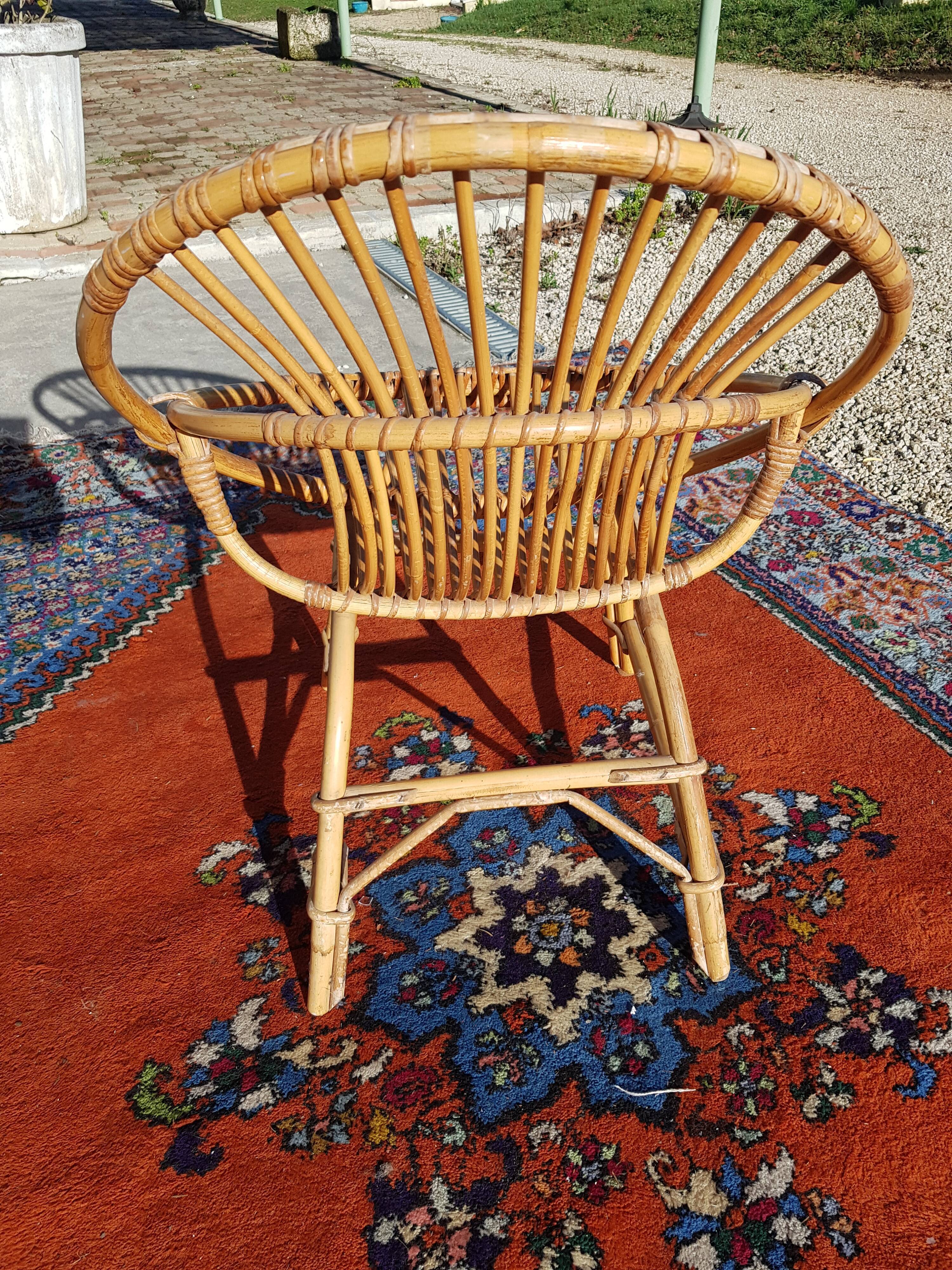 Rattan shell chair