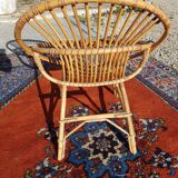 Rattan shell chair