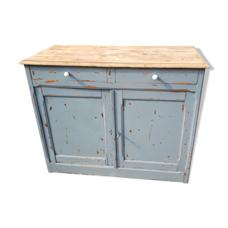 Buffet parisien bleu ardoise et brut