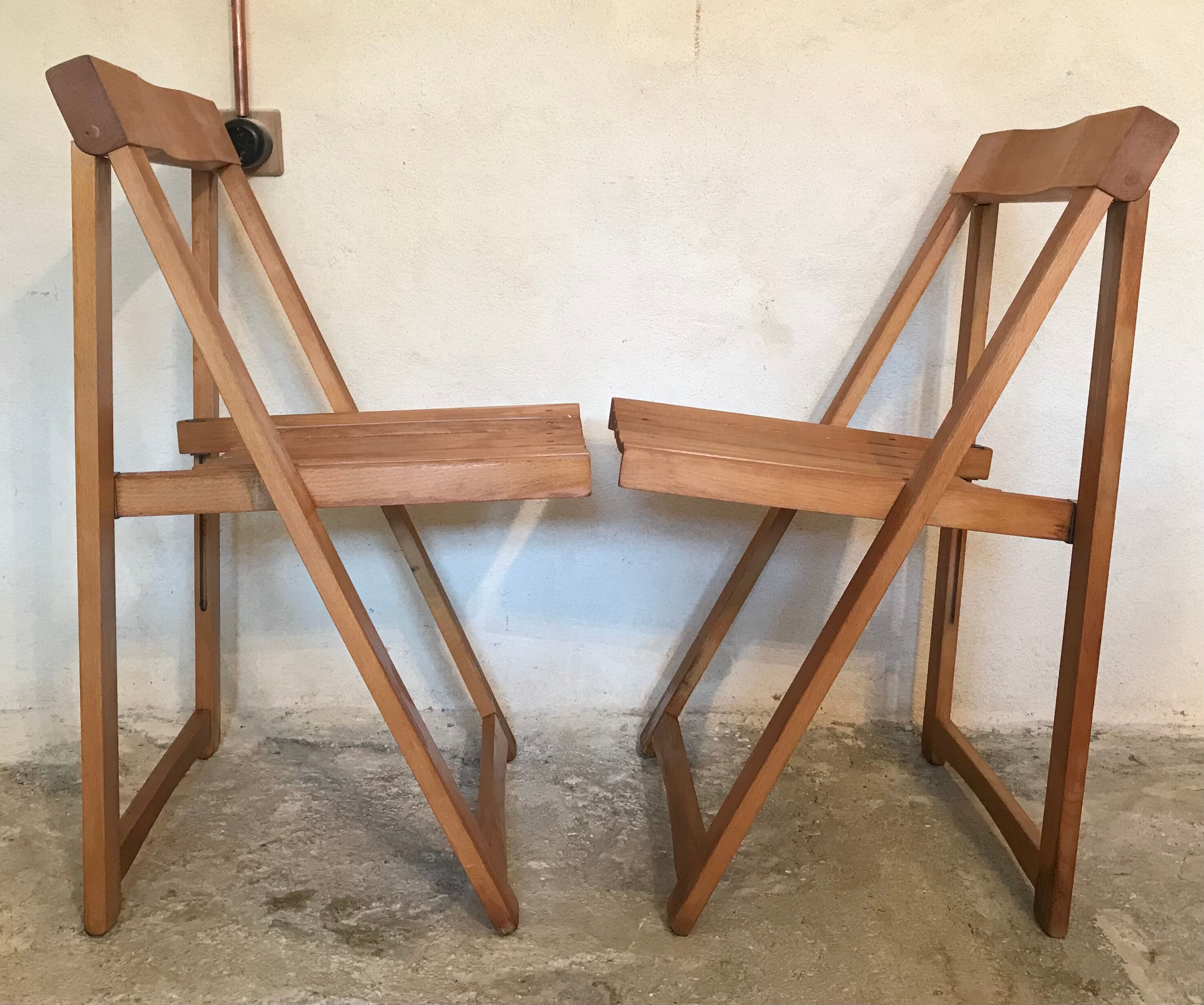Pair of vintage folding chairs 1960's