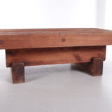 Brutalist Pine Coffee Table by Jens Lyngsøe for Havdrup Trævarefabrik