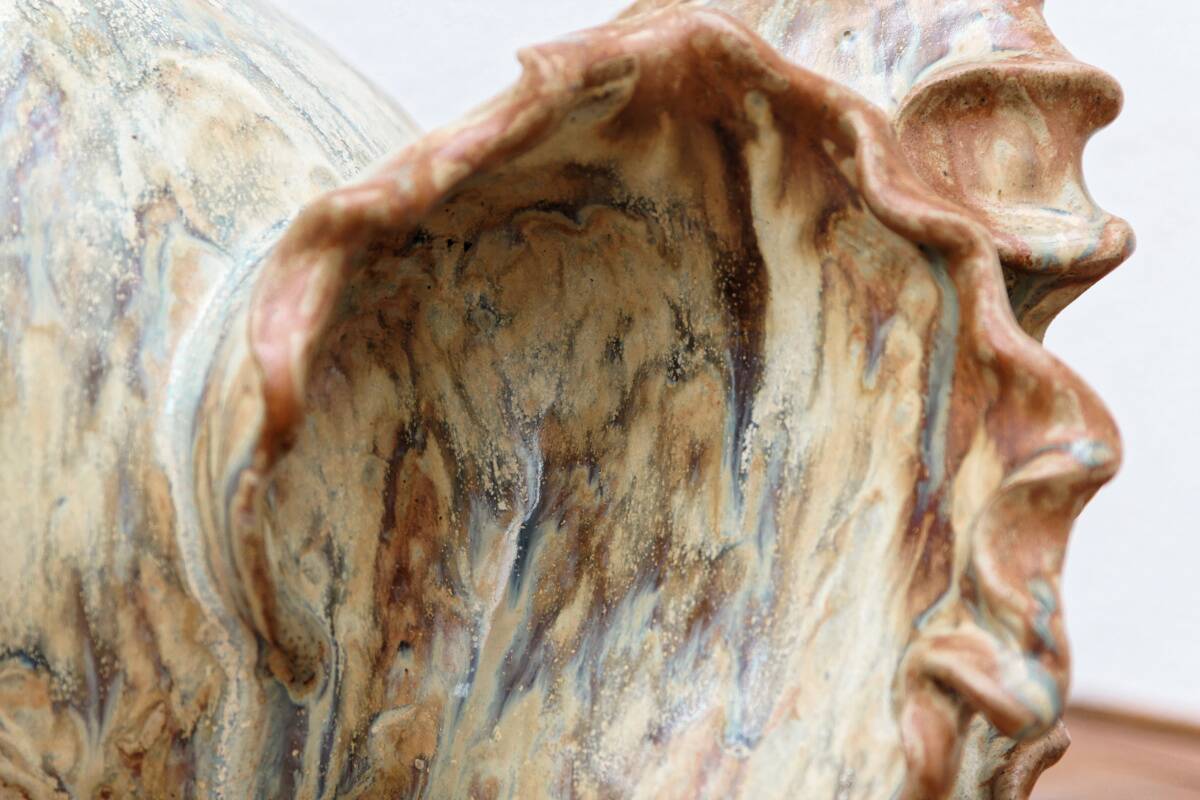 Fantastic creature in Saint Amand sandstone, signed Nadia Chiodi