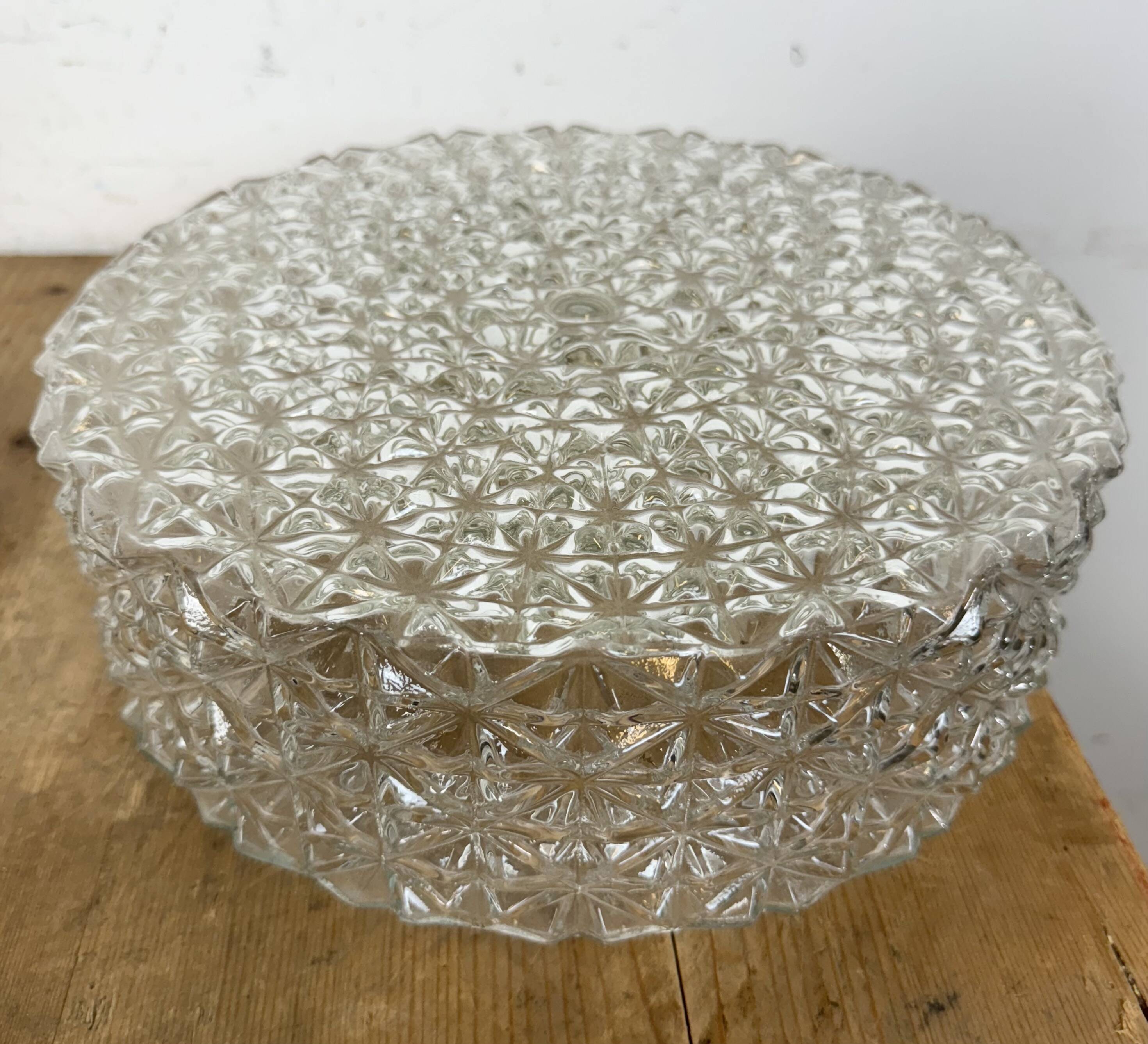 Vintage Glass Wall Or Ceiling Light, 1970s