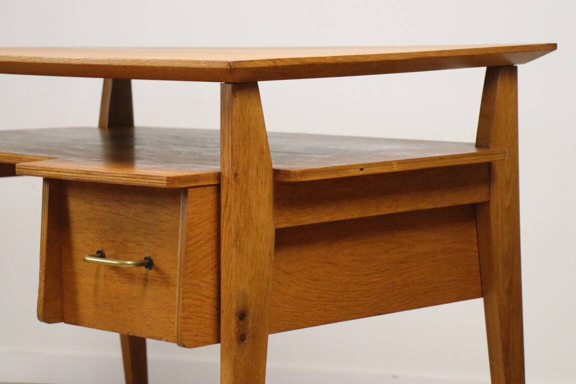 Vintage desk by Roger Landault in oak, 1950