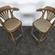 Pair of curved wooden bistro bar stools