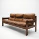 Three-seater cognac leather sofa, 1960s-1970s.