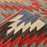 5x9 Faded Color Turkish Vintage Kilim Rug, 141x275Cm Geometric Style Kilim