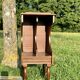 Vintage Dark Brown Wood Side Table - Vinyl Record Book Holder