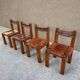 Suite de 4 chaises S11 X par Pierre Chapo, 1960
