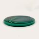 Leaf relief trivet or wall decoration in green varnished ceramic