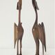 Pair of birds sculptural solid wood design 60s-70s