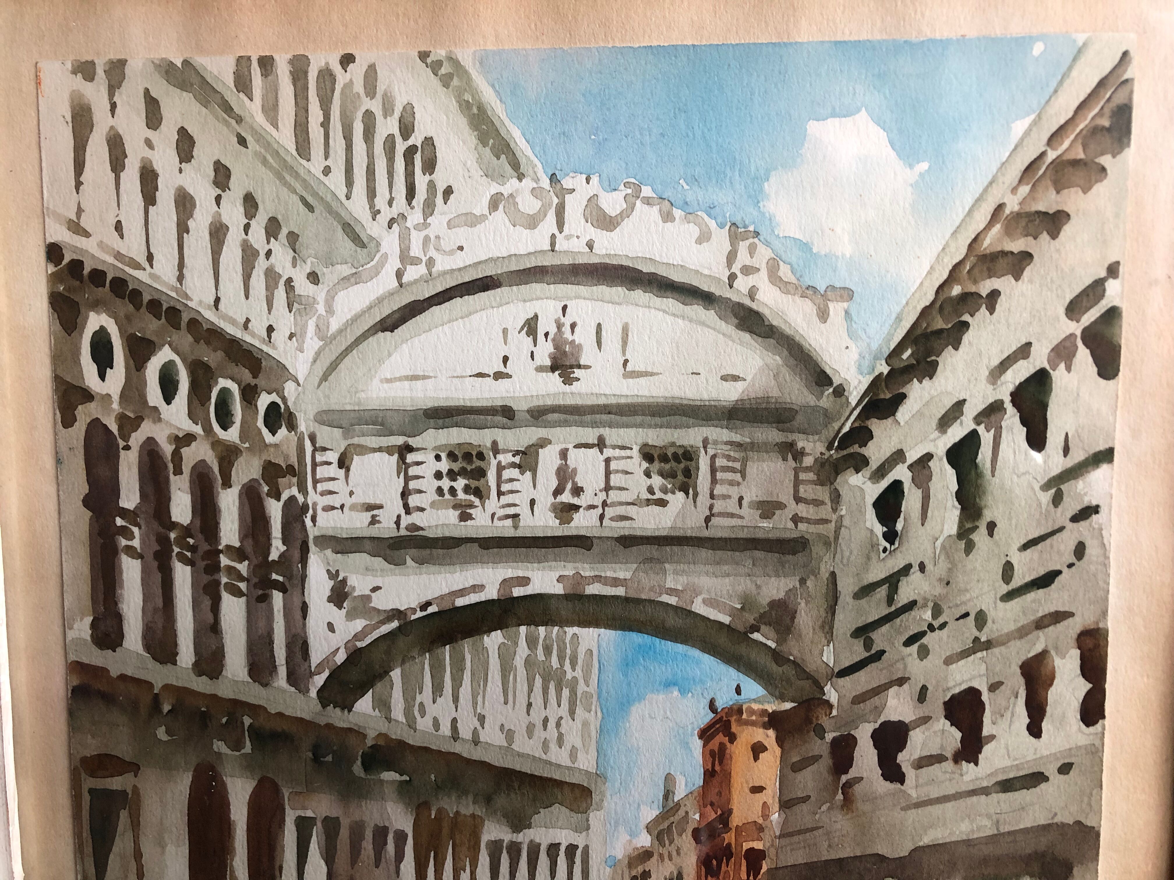 Giorgi watercolor painting Bridge of Sighs Venice