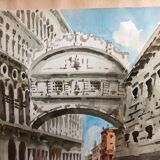Tableau aquarelle giorgi pont des soupirs Venise