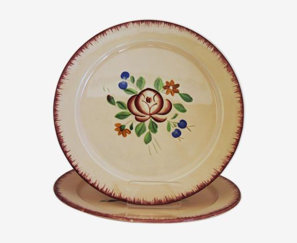Lot de 2 assiettes à dessert Aurore des faïenceries Longchamp