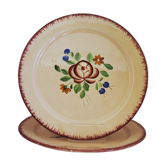Lot of 2 dessert plates Aurore des Faïenceries Longchamp