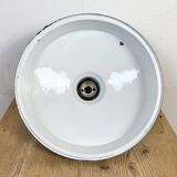 Industrial Light Blue Enamel Factory Pendant Lamp, 1960s