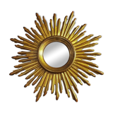 Witch-carved wood mirror - gilded