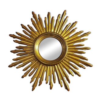 Witch-carved wood mirror - gilded