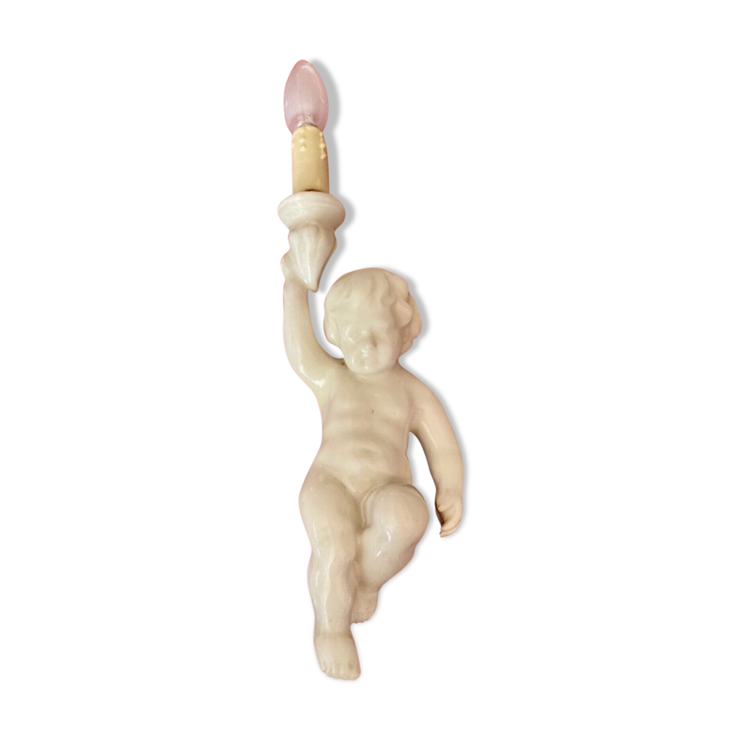 Wall lamp glazed ceramic representing a putti fca lisboa portugal sant anna