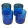 4 verres à whisky en verre souffle bleu cobalt