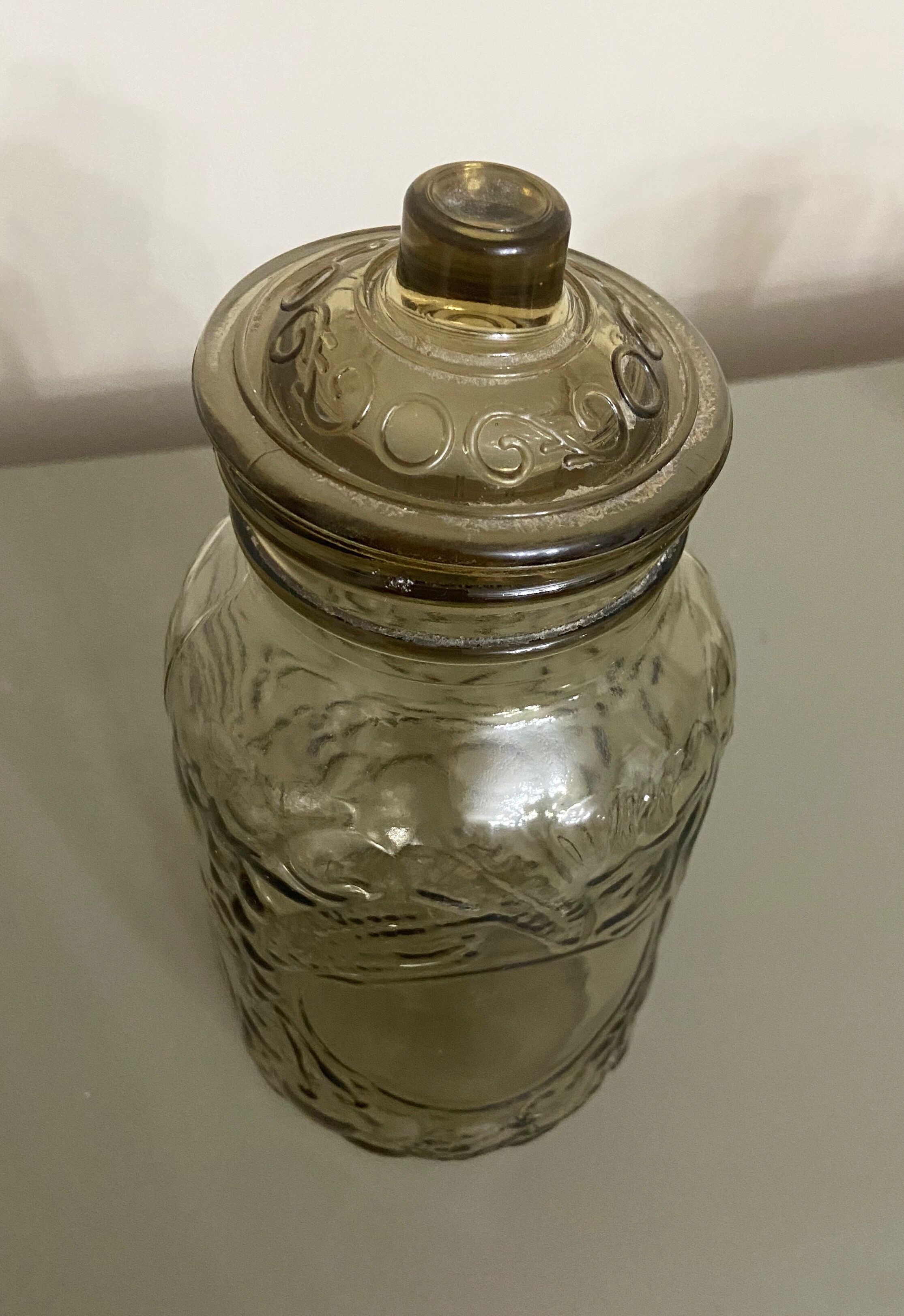 Vintage smoked glass jar