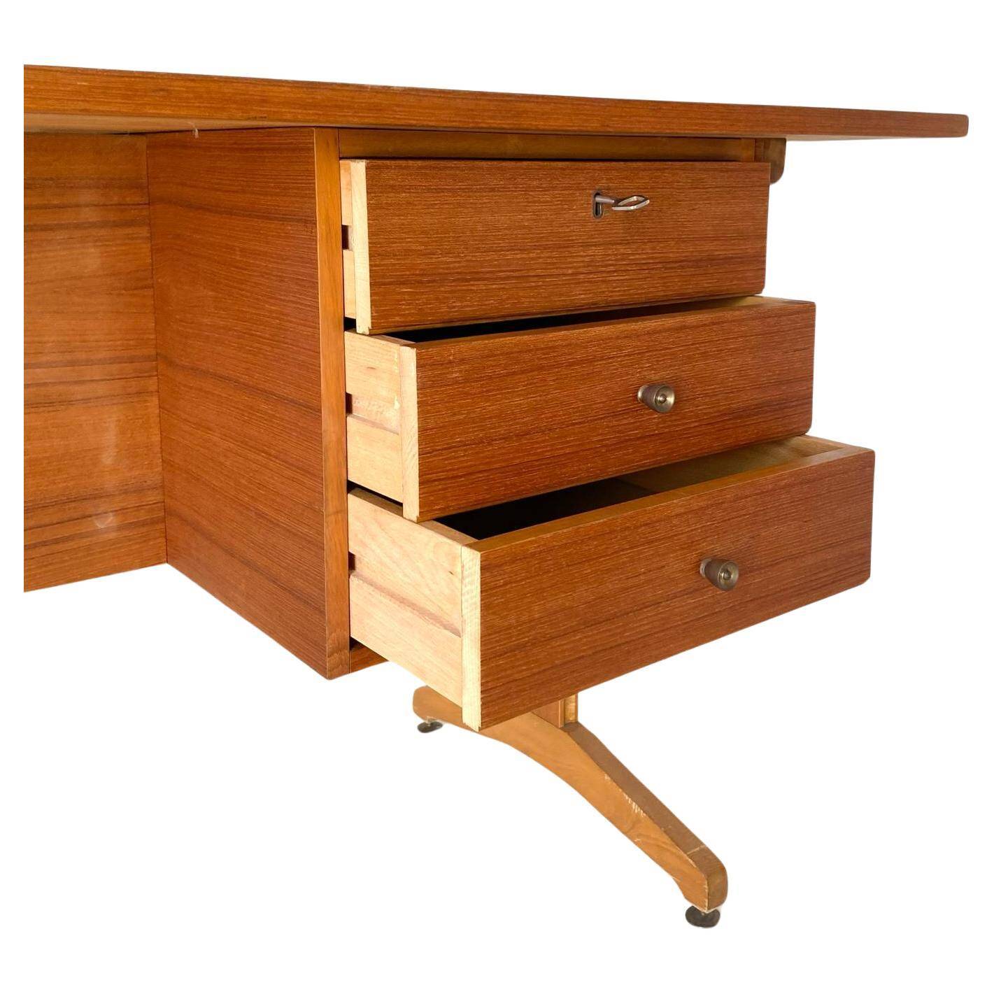 1960s scandinavian desk in teak wood
