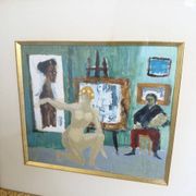 Huile modèle nue encadrée