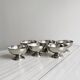 Set of 6 silver stainless steel dessert bowls