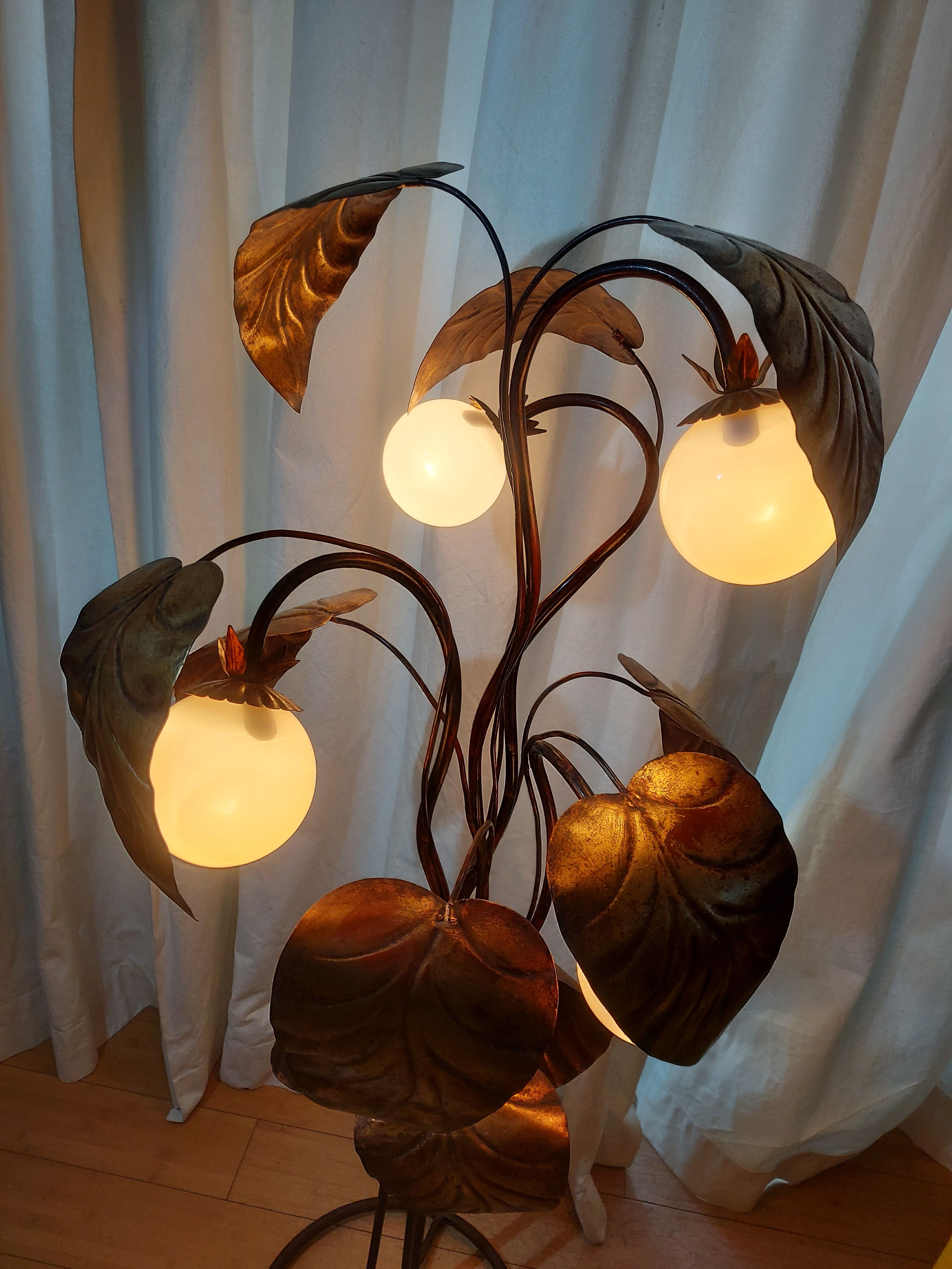Floor lamp rhubarb leaf 70s